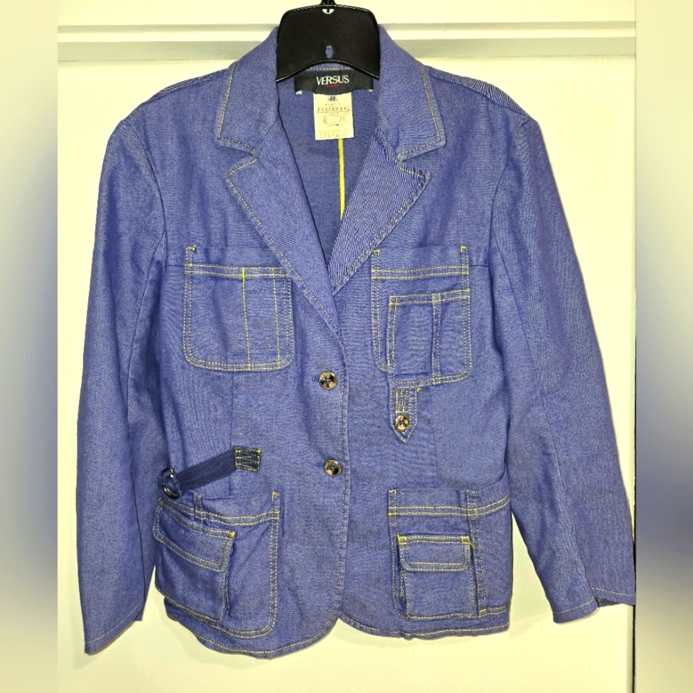 •Versus Gianni Versace• Fitted Denim Blazer